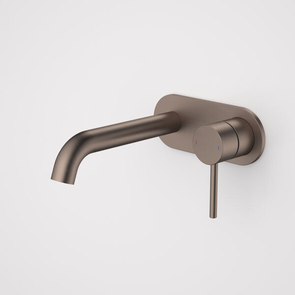 Brushed Bronze - Liano II 175mm Wall Basin/Bath Mixer - Rounded Cover Plate