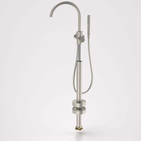 Liano II Freestanding Bath Filler with Hand Shower - Trim Kit in Brushed Nickel | Caroma #Colour_Brushed Nickel