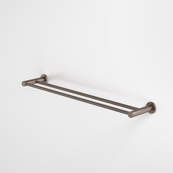 Liano II Double Towel Rail 640mm in Brushed Bronze | Caroma #Colour_Brushed Bronze