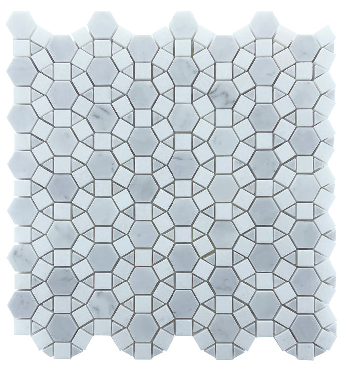 Carrara Castle Marble Mosaic | Honed & Polished Natural Stone