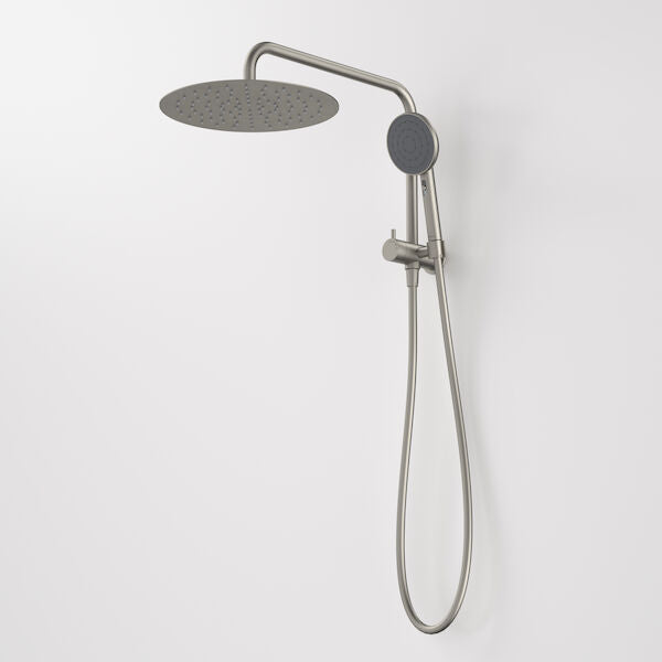 Urbane II Compact Twin Shower in Brushed Nickel | Caroma #Colour_Brushed Nickel