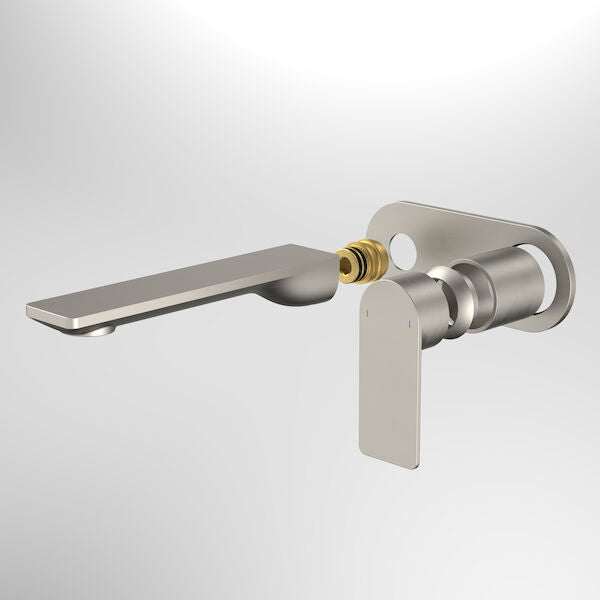 Urbane II 180mm Wall Basin/Bath Trim Kit - Round Cover Plate in Brushed Nickel | Caroma #Colour_Brushed Nickel