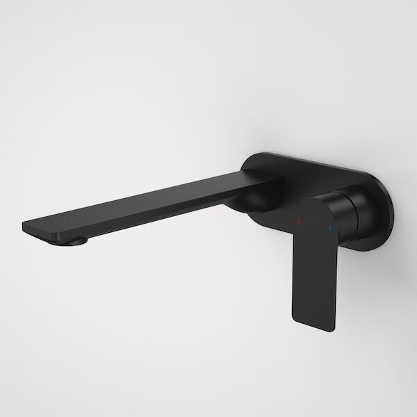 Urbane II 220mm Wall Basin/Bath Mixer - Round Cover Plate in Matte Black | Caroma #Colour_Matte Black
