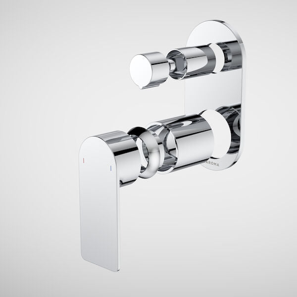 Urbane II Bath/Shower Mixer With Diverter Trim Kit - Round Cover Plate in Chrome | Caroma #Colour_Chrome
