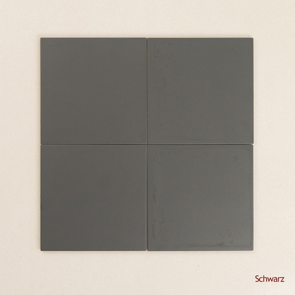 Spanish Bauhome Floor & Wall Cement Look Tile in Schwarz, Matt finish