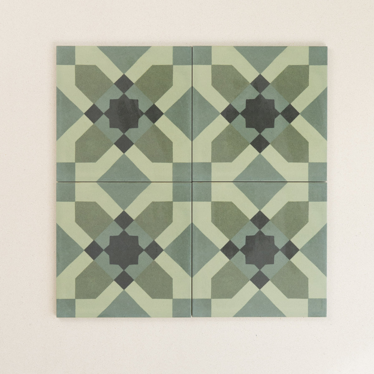 Italian D Segni Series Floor & Wall Patterned Tile in Tappeto 4 Verde Decor, Matt finish