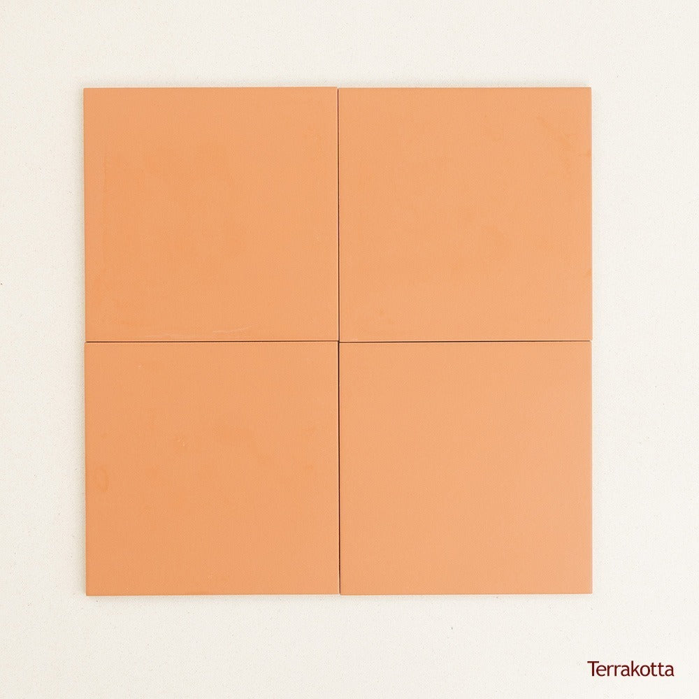 Spanish Bauhome Floor & Wall Cement Look Tile in Terrakotta, Matt finish
