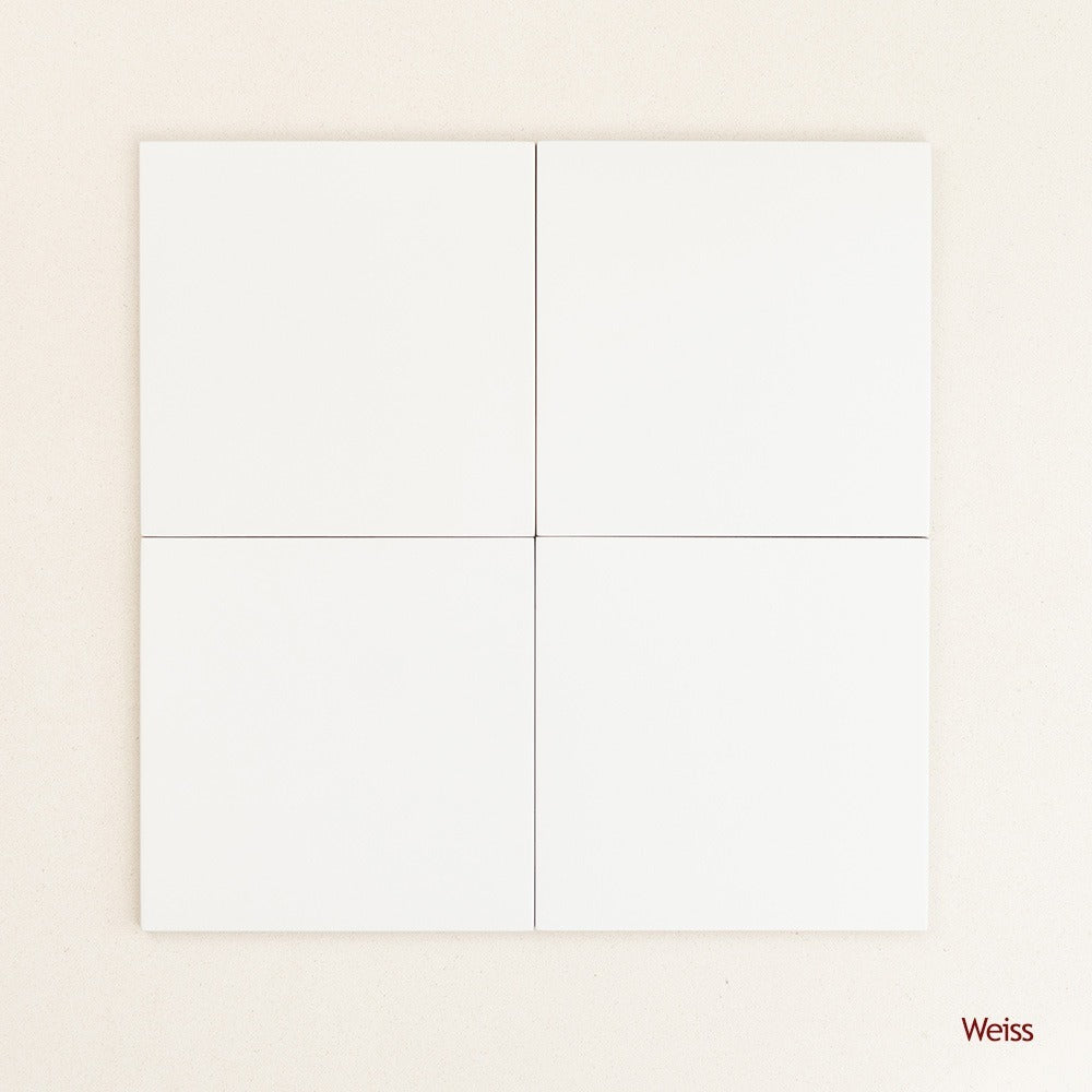 Spanish Bauhome Floor & Wall Cement Look Tile in Weiss, Matt finish