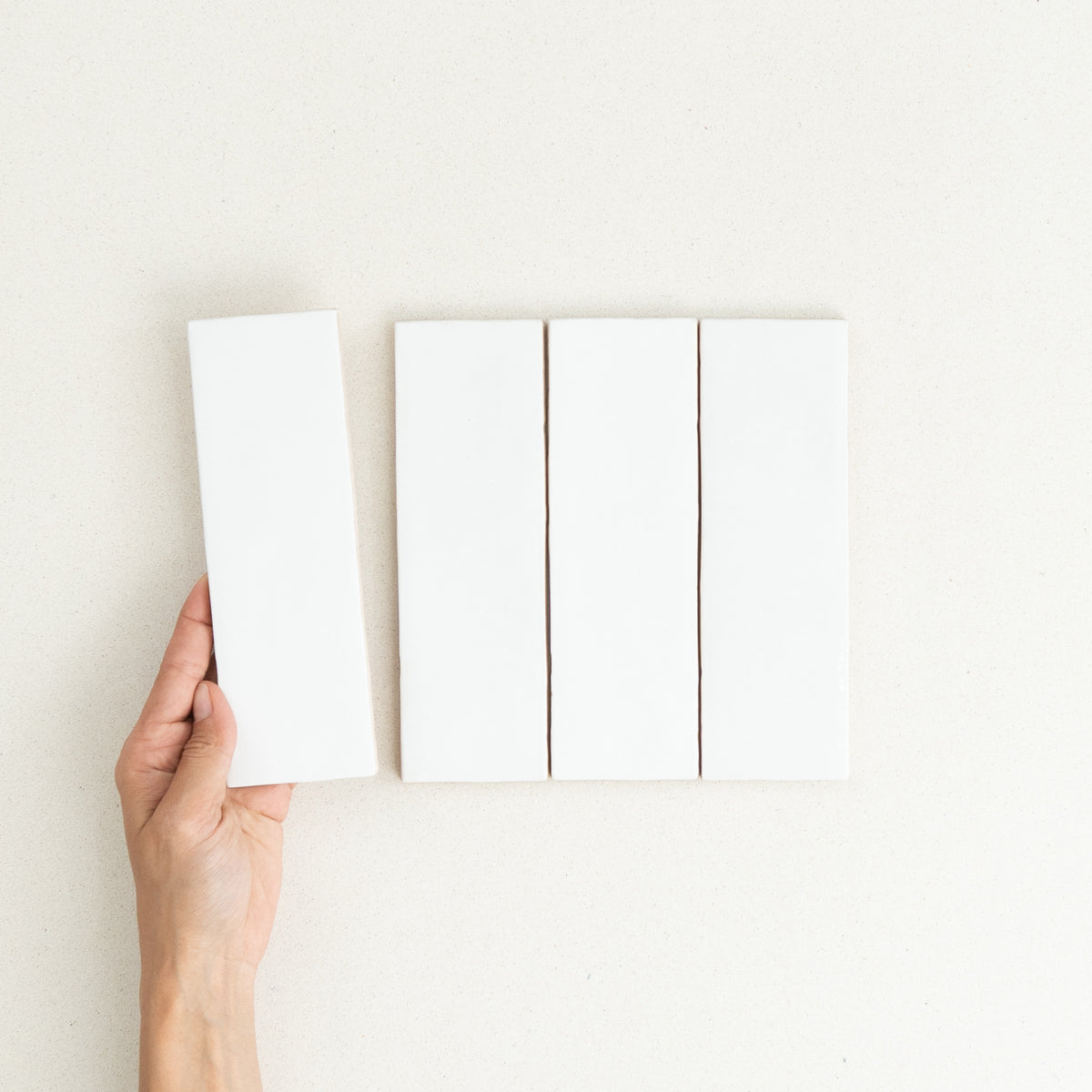 Artisan Spanish Subway & Square Wall Tile in White, Gloss finish