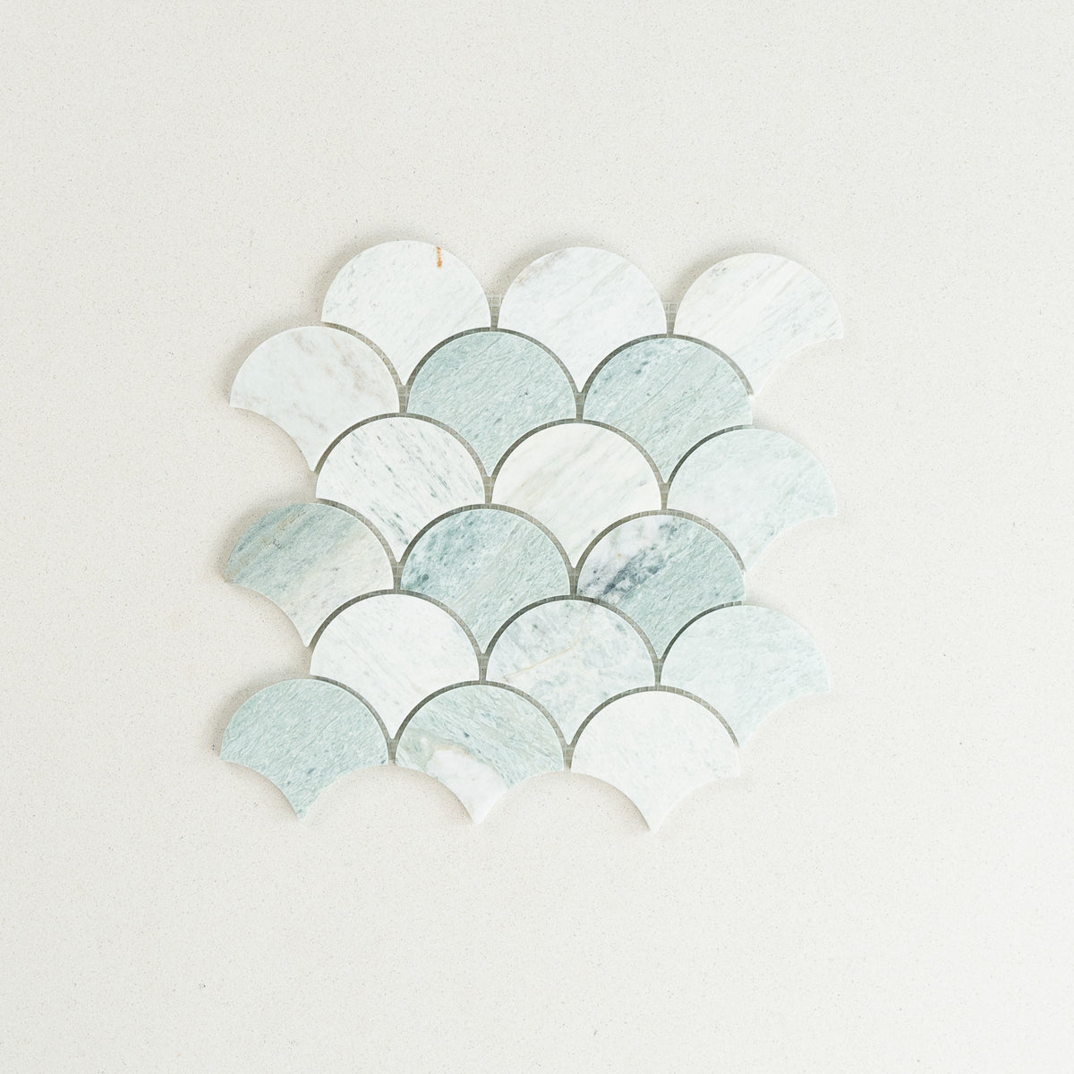 Fishscale Mint Honed Marble Mosaic