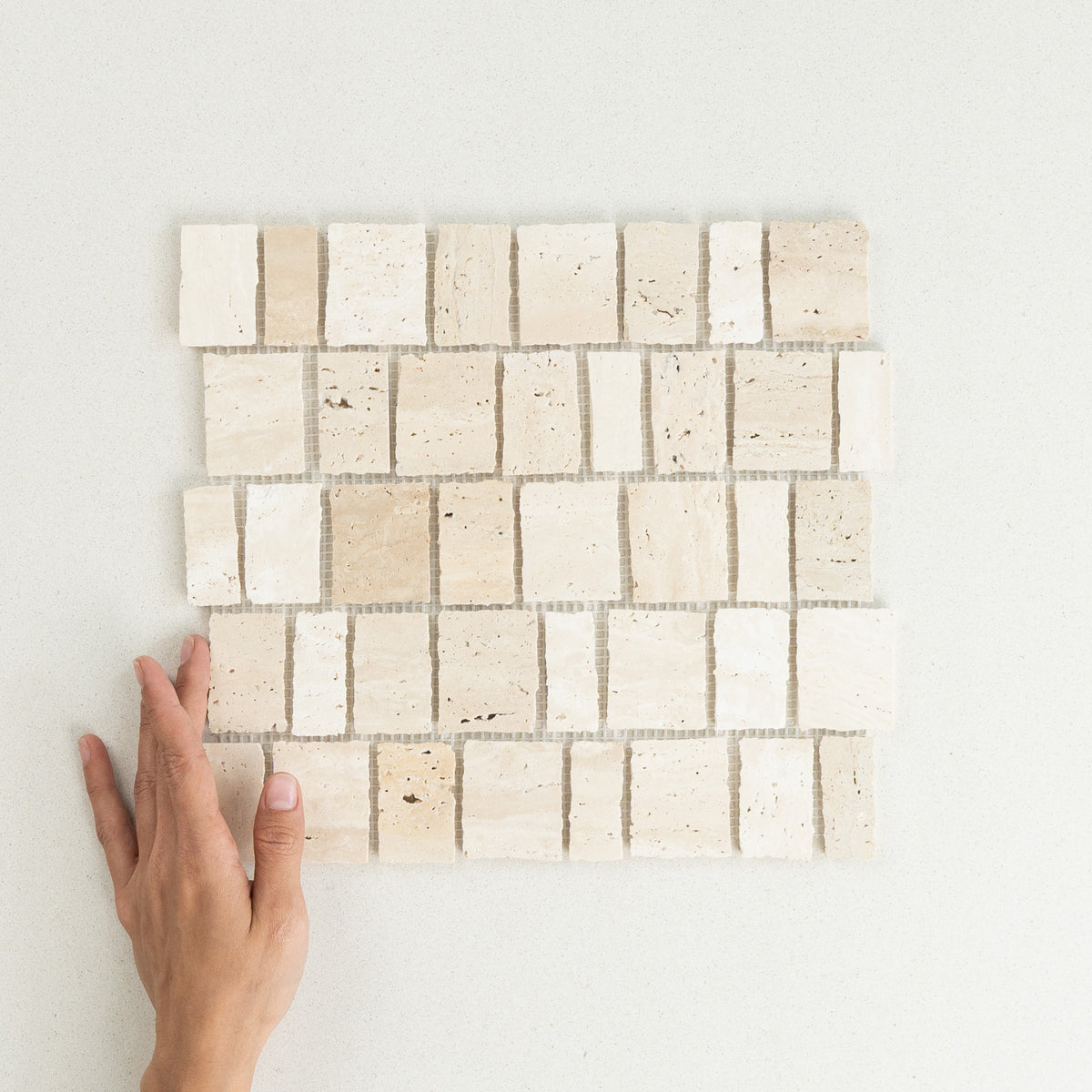 Travertine Split Edge Mosaic | Tumbled & Honed Natural Stone