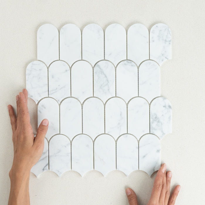 Carrara Feather Marble Mosaic | Honed Natural Stone