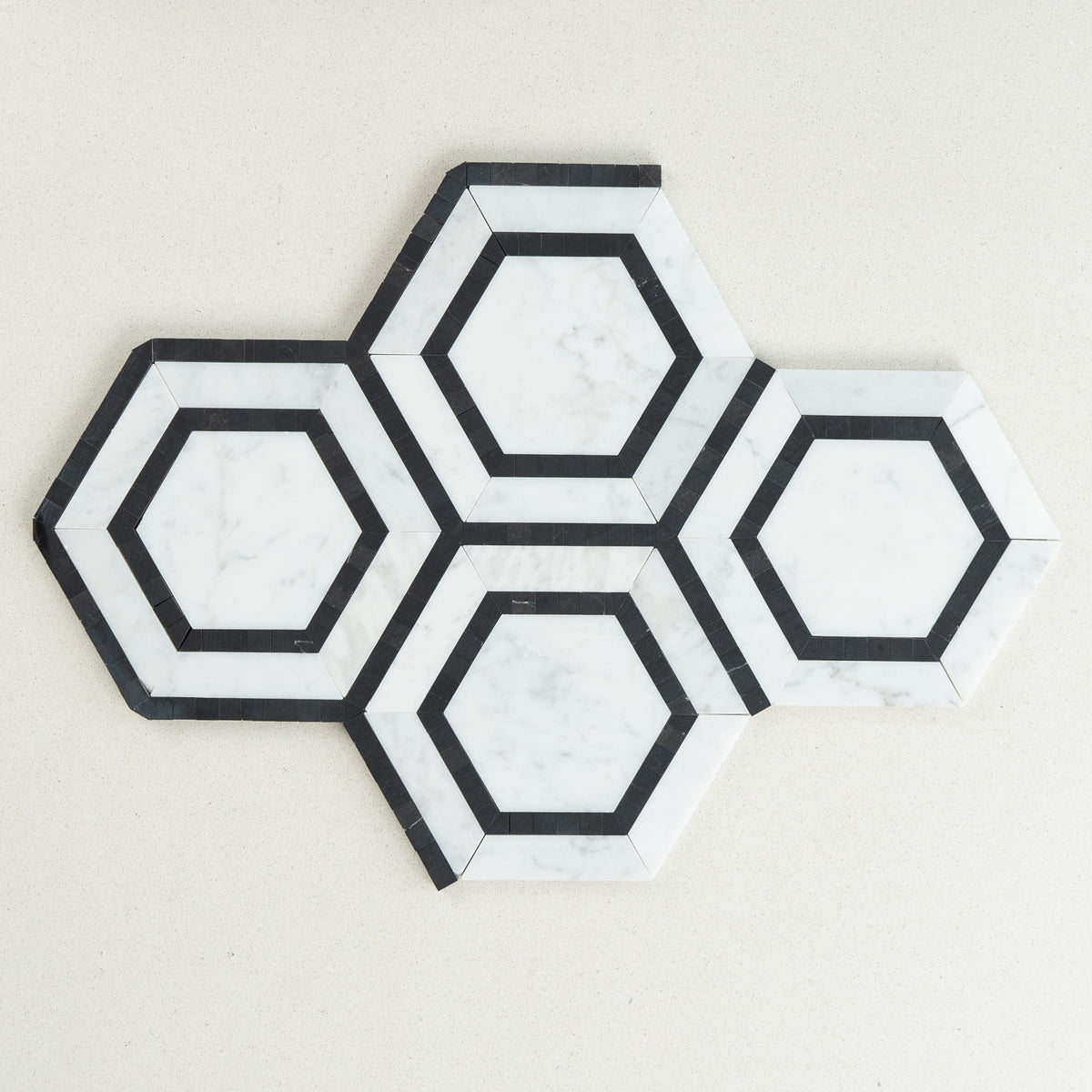 Carrara Hexagon Marble Mosaic | Tumbled & Honed Natural Stone