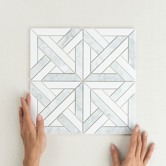 Carrara Parquet Marble Mosaic | Honed Natural Stone