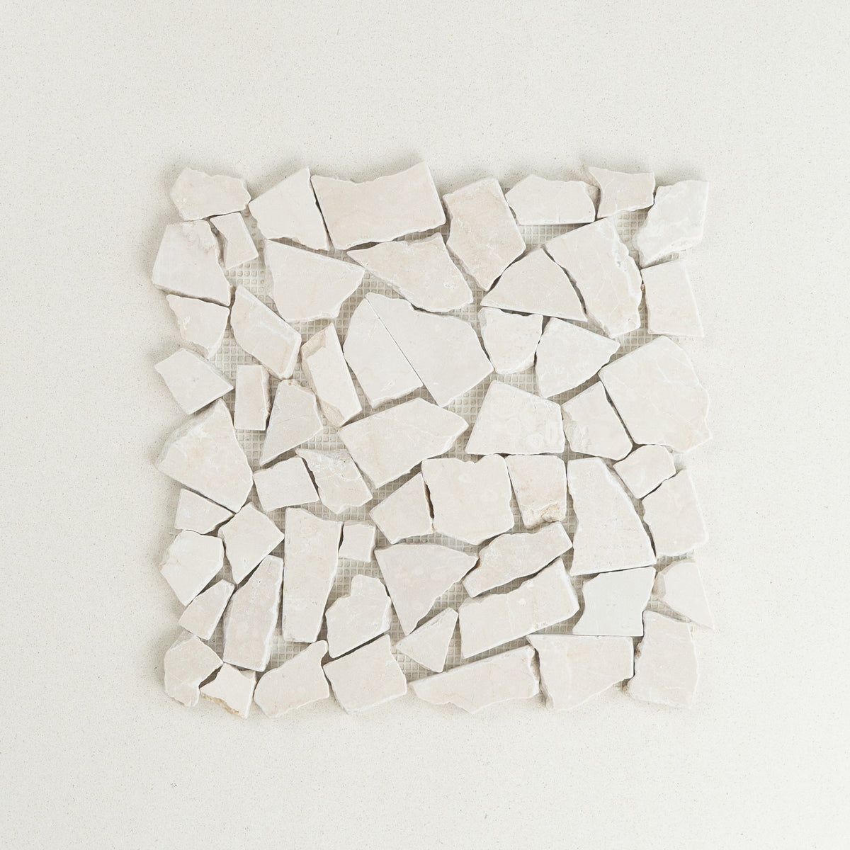 Botticino Crazy Pave Marble Mosaic | Tumbled Natural Stone