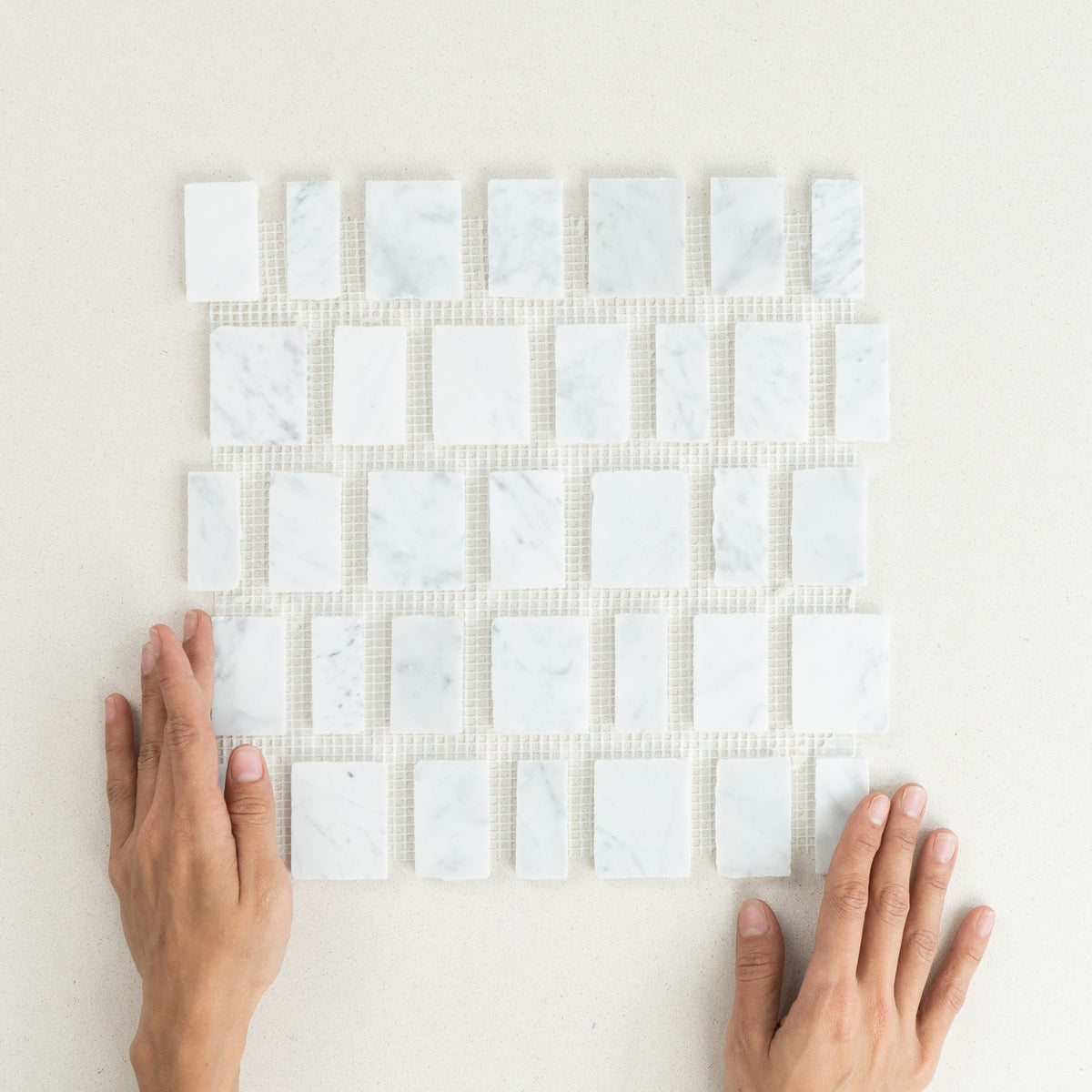 Carrara Split Edge Marble Mosaic | Honed Natural Stone