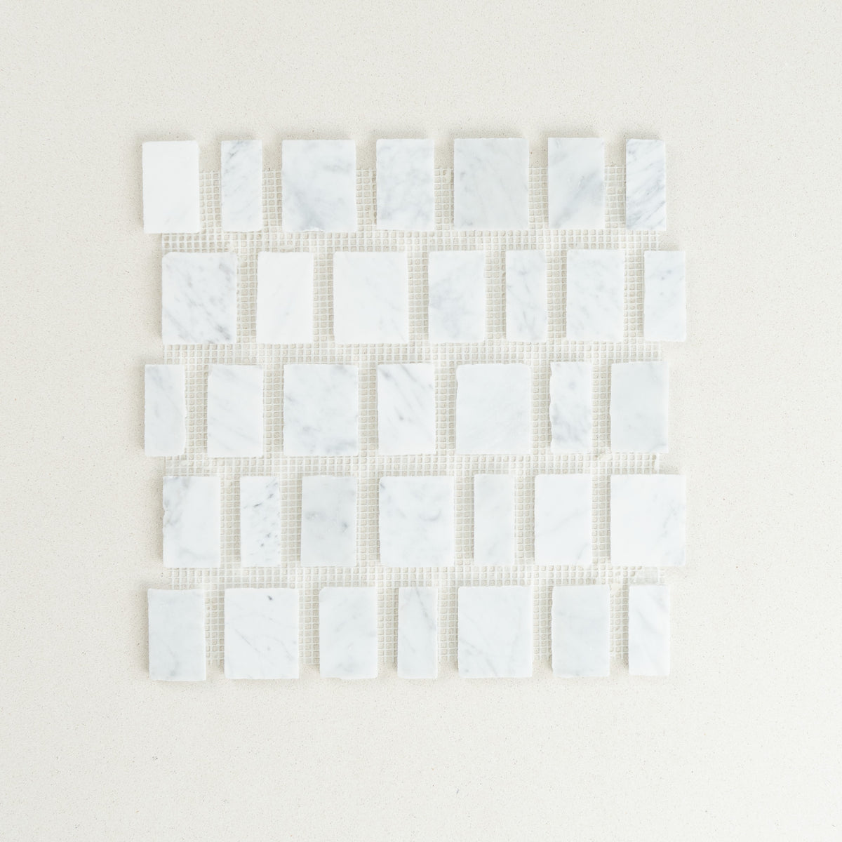 Carrara Split Edge Marble Mosaic | Honed Natural Stone