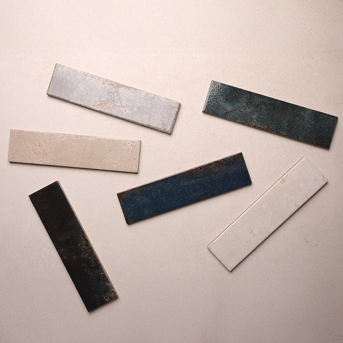 Vibrant Series Subway Wall Tile 70 x 280 mm in Blue, Cream, Green, Grey & White, Gloss finish