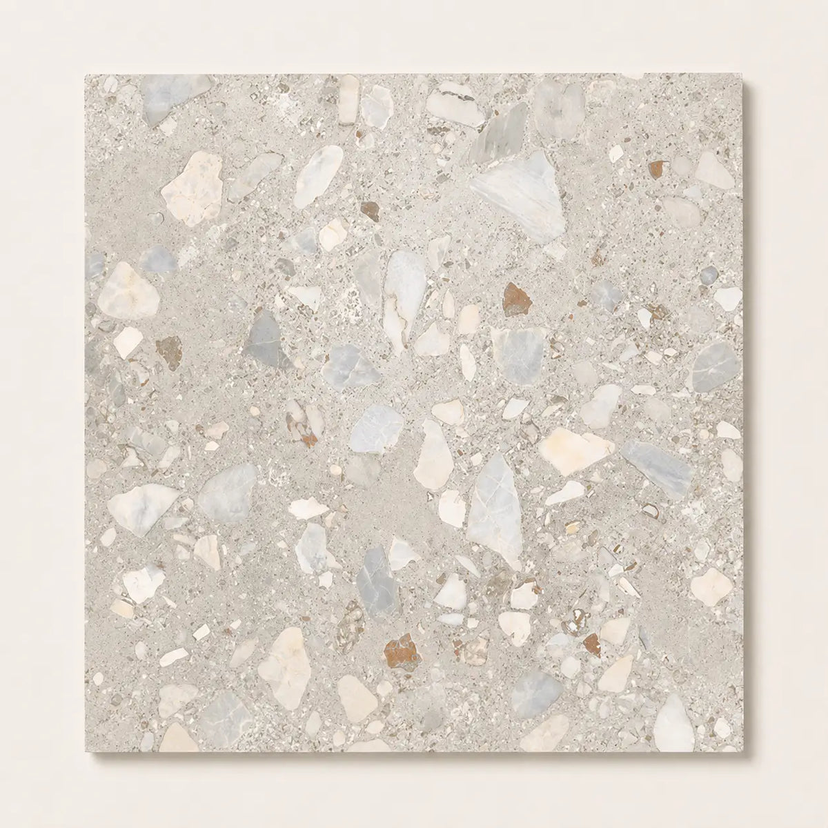 The Rocks Terrazzo Look Porcelain Tile | Made in Italy in Grey, Natural finish