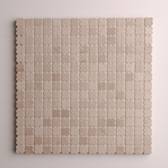 Alhambra Flower Botticino Marble Mosaic 18.5 mm – Honed finish