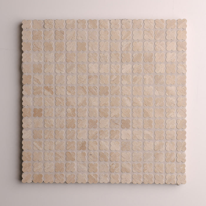 Alhambra Flower Travertine Beige Mosaic – Honed finish