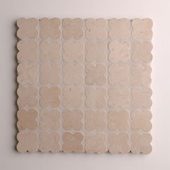 Alhambra Flower Botticino Marble Mosaic 49 mm