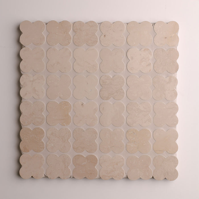 Alhambra Flower Botticino Marble Mosaic 49 mm – Honed finish