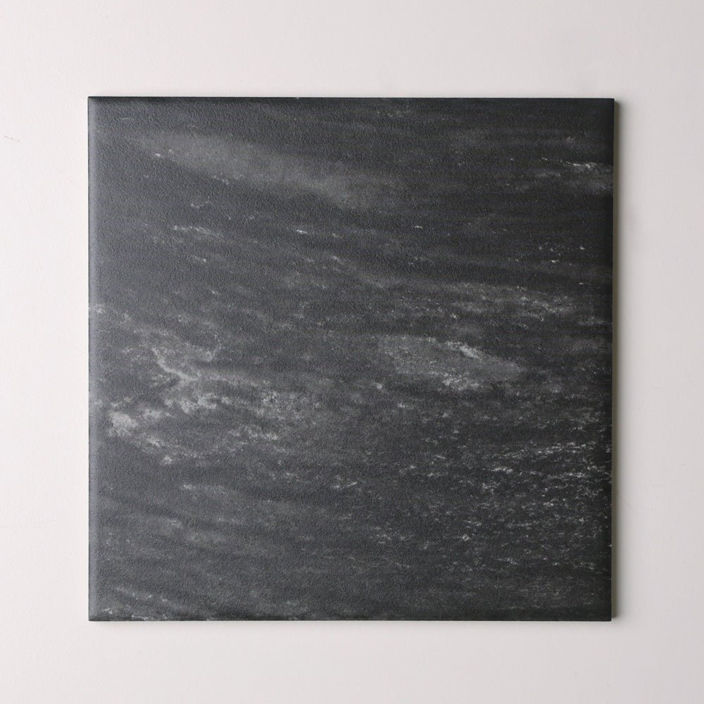 Amici Series Porcelain Floor and Wall Tile in Black, Matt finish