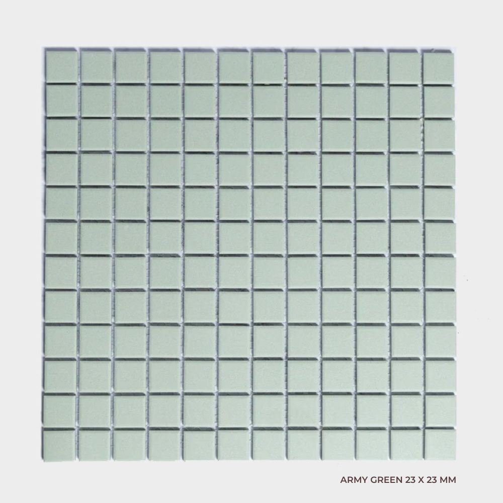 Bridges Series Square Mosaic in Army Green, Matt finish
