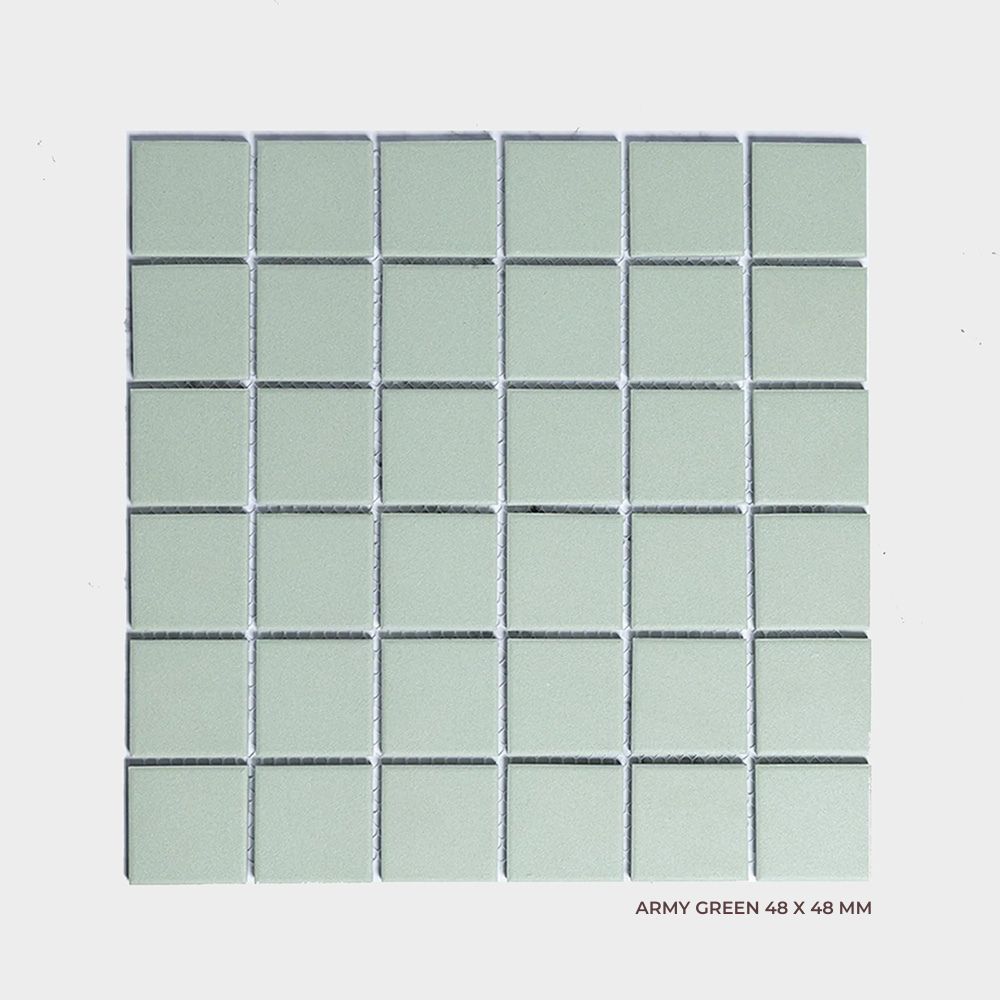 Bridges Series Square Mosaic in Army Green, Matt finish