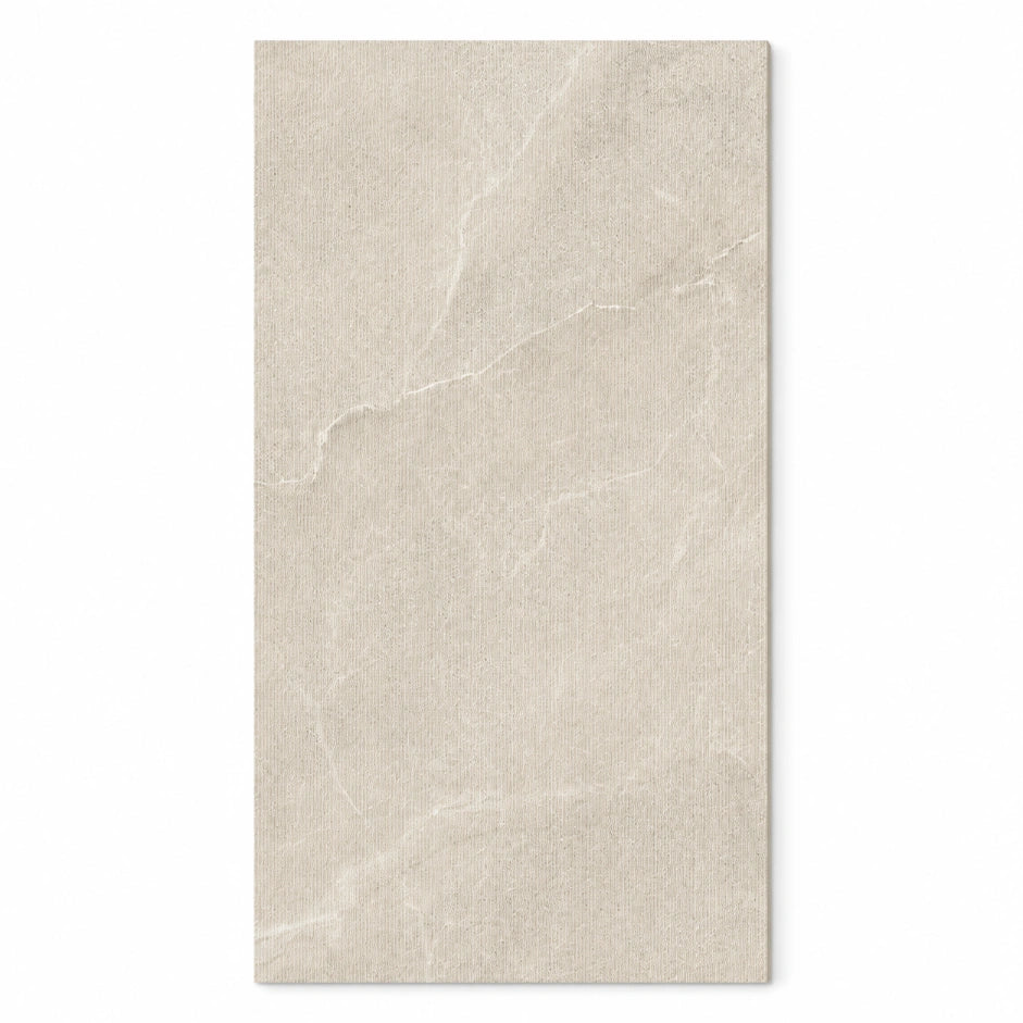 Cortina Porcelain Tile | Italian Stone Look Tile with 3D Vein Decor in Avorio, Stream finish
