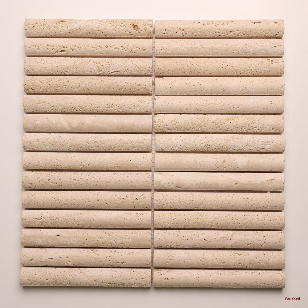 Travertine Stack Mosaic | Tumbled, Honed & Brushed Natural Stone