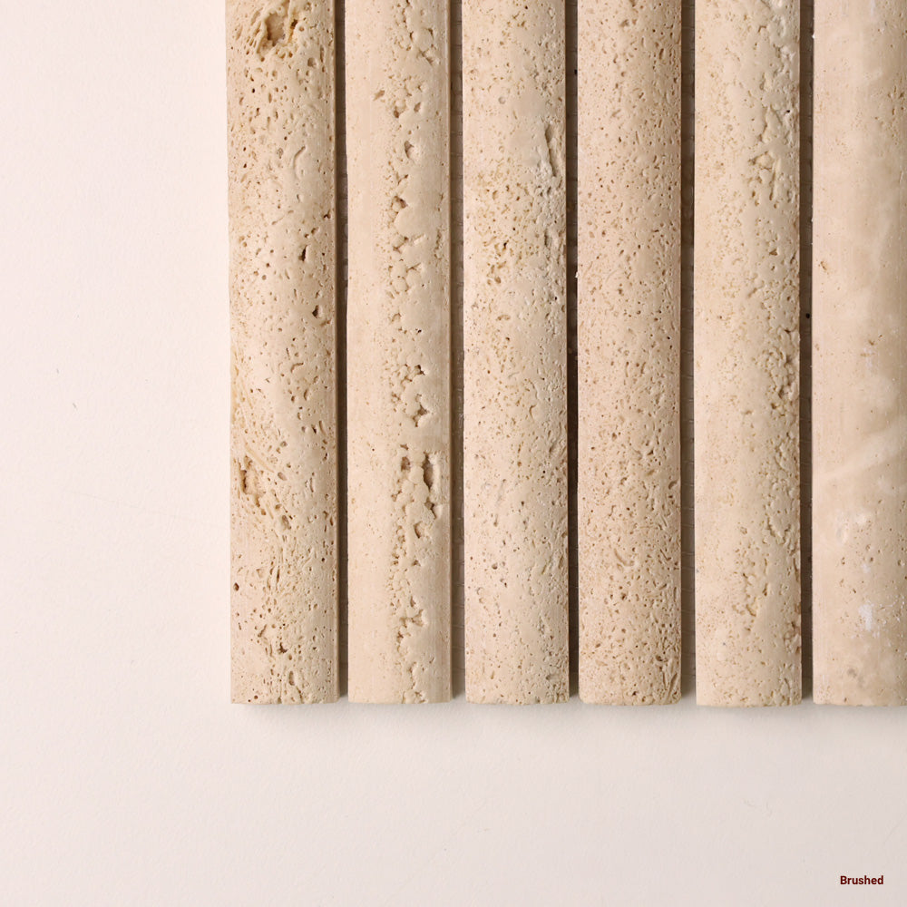Travertine Stack Mosaic | Tumbled, Honed & Brushed Natural Stone