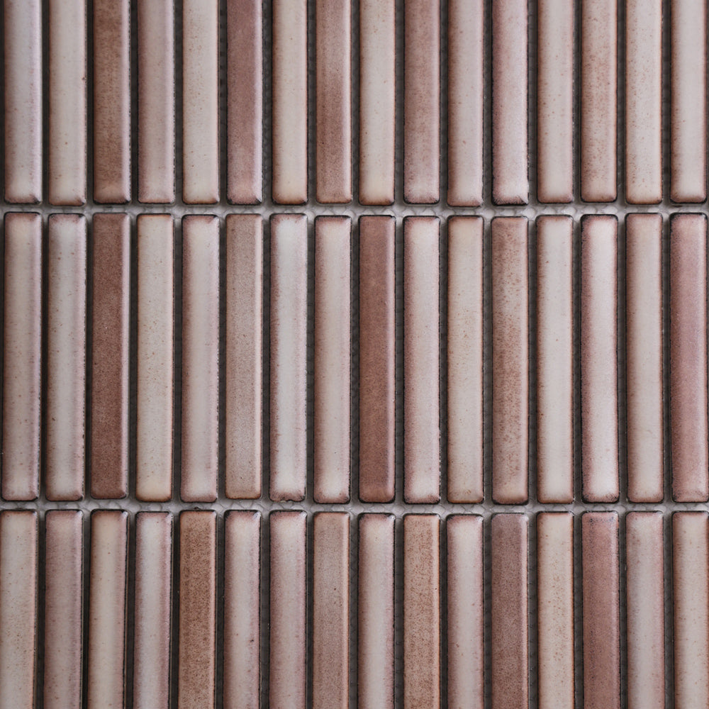 Beige Clay Kit Kat mosaic close-up showing glaze variation | Serano Surfaces
