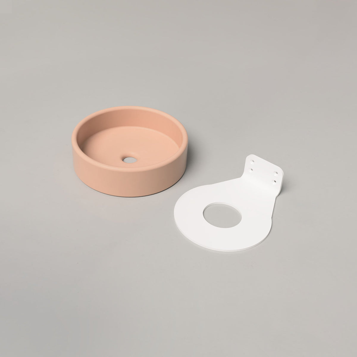 Nood Co Bowl Concrete Basin in Pastel Peach | Nood Co