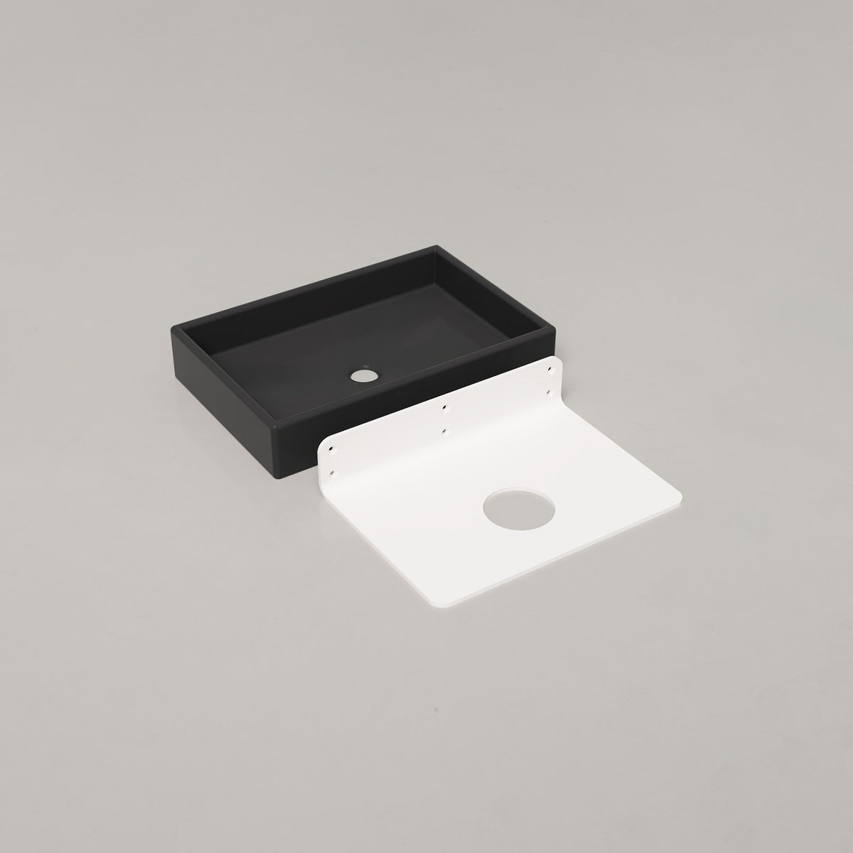 Nood Co Box Concrete Basin in Charcoal, wall mount | Nood Co