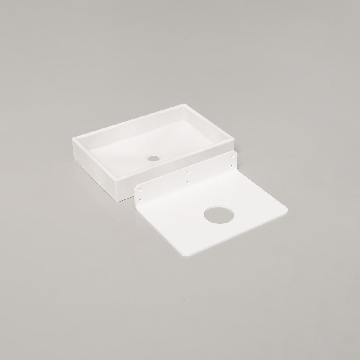 Nood Co Box Concrete Basin in Ivory, wall mount | Nood Co