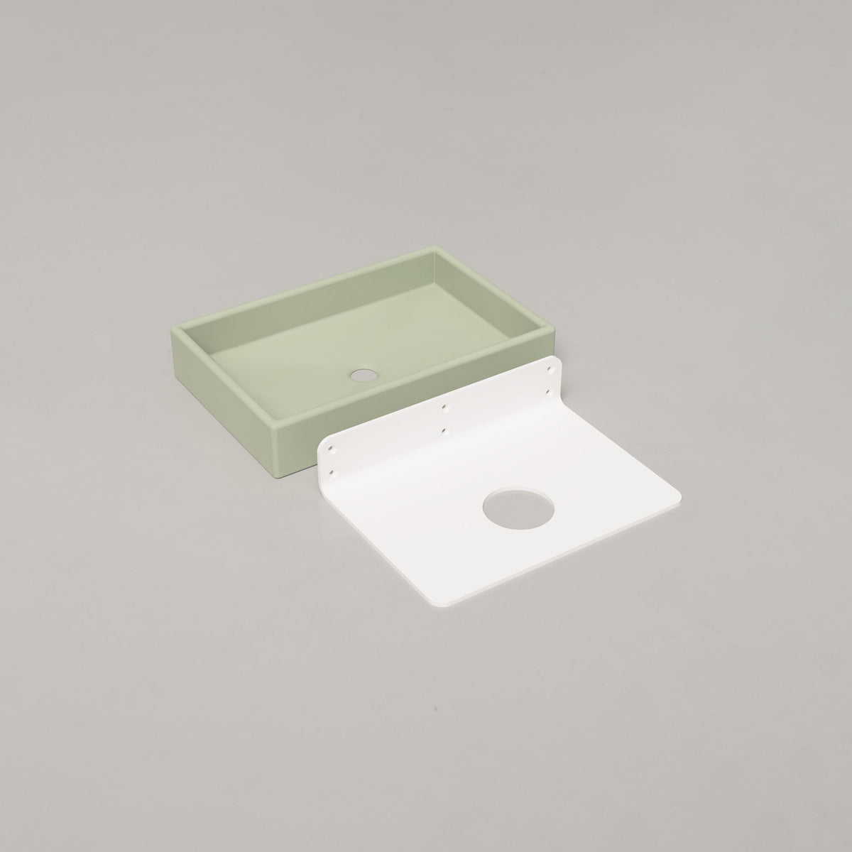 Nood Co Box Concrete Basin in Mint, wall mount | Nood Co