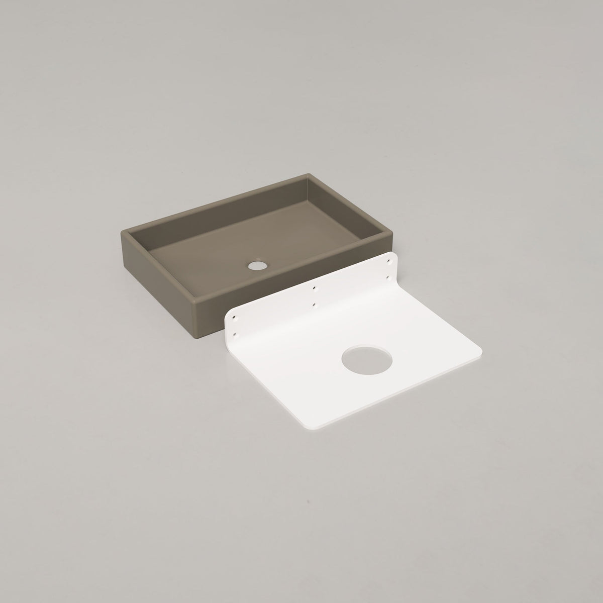 Nood Co Box Concrete Basin in Olive, wall mount | Nood Co