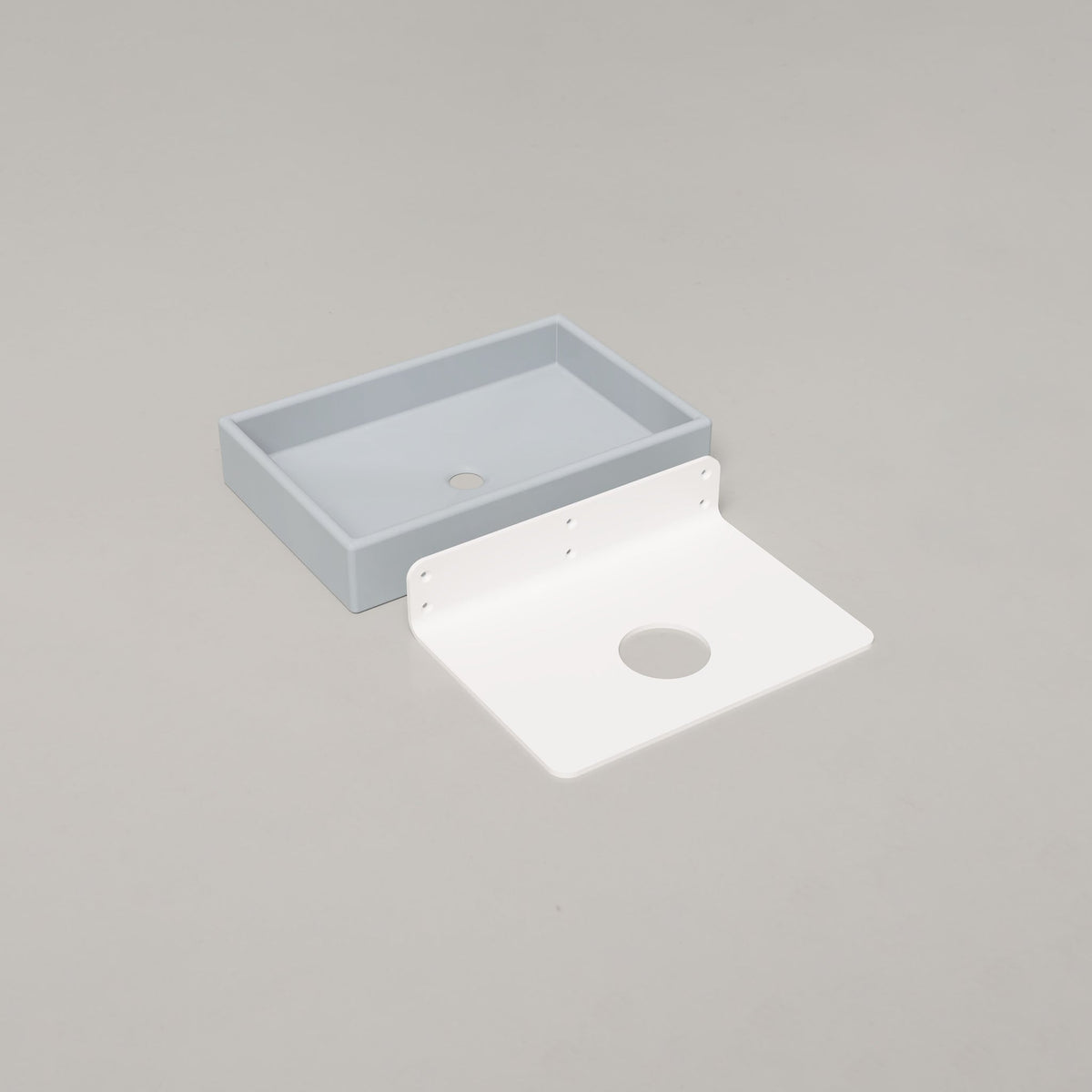 Nood Co Box Concrete Basin in Powder Blue, wall mount | Nood Co