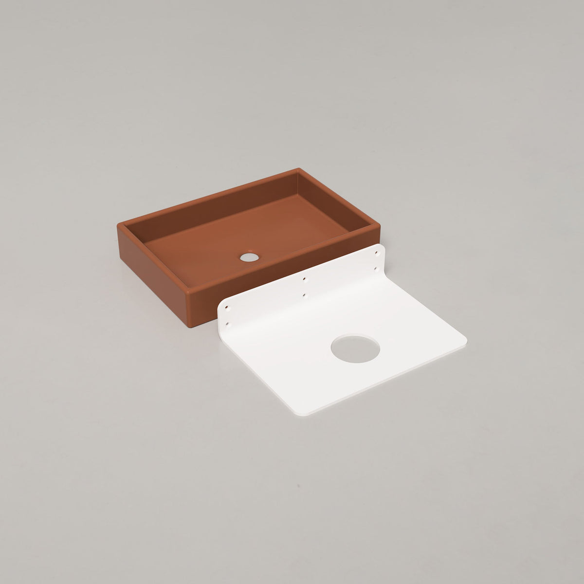 Nood Co Box Concrete Basin in Rust, wall mount | Nood Co