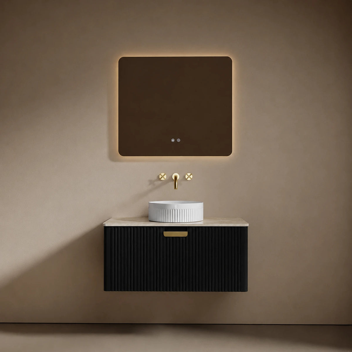 Ballina 900mm Wall Hung Vanity Package with Taj Mahal Top | Serano Surfaces