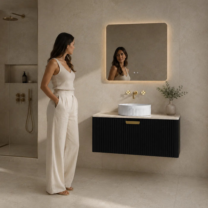 Ballina 900mm Wall Hung Vanity Package with Taj Mahal Top | Serano Surfaces