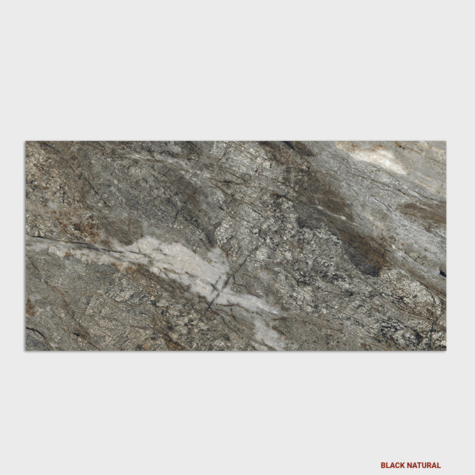 Blend Stone Porcelain Floor and Wall Tile in Black, Natural finish