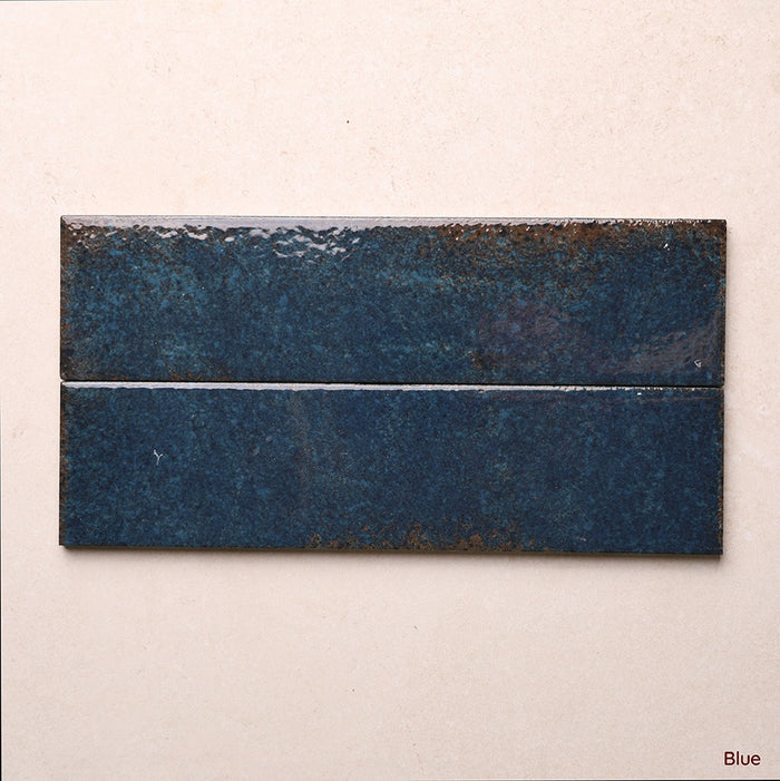 Vibrant Series Subway Wall Tile 70 x 280 mm in Blue, Gloss finish