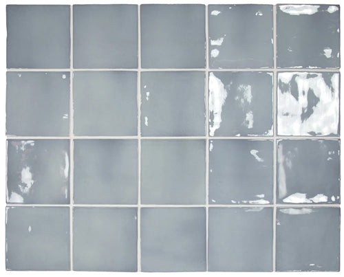 Manacor Series Spanish Handmade Wall Tile in Moon, Gloss finish