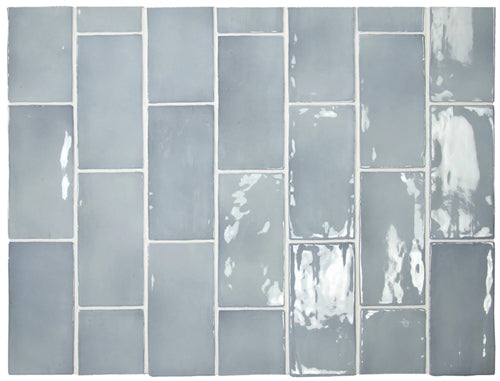 Manacor Series Spanish Handmade Wall Tile in Moon, Gloss finish