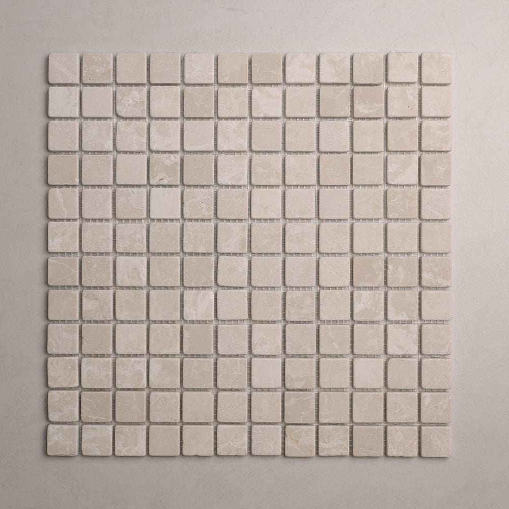 Botticino Square Marble Tile & Mosaic | Tumbled Natural Stone