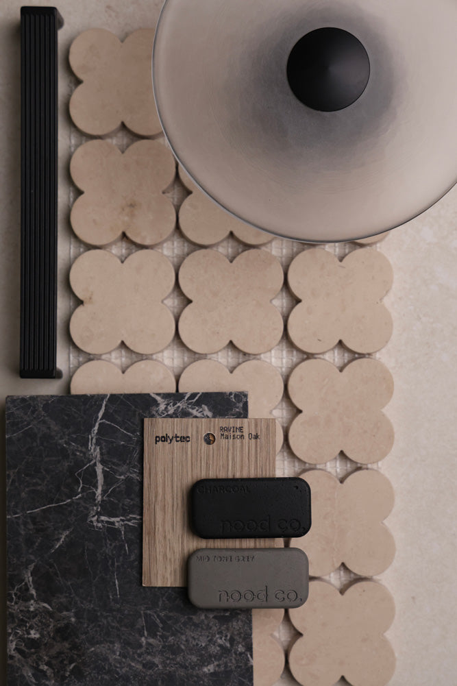 Alhambra Flower Botticino Marble Mosaic 49 mm – Honed finish