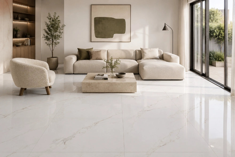 Builders Range Multi Carrara Glazed Floor and Wall Tile
